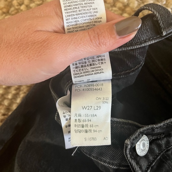 Levi’s Premium | 70’s High Rise Slim Straight Leg Dark Grey 27 - Picture 4 of 4